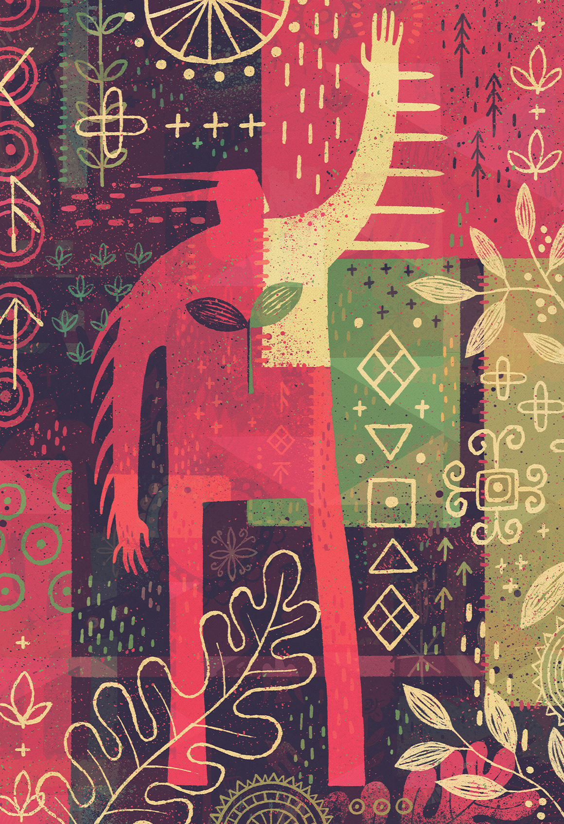 "工艺美术运动"插画图案风格作品