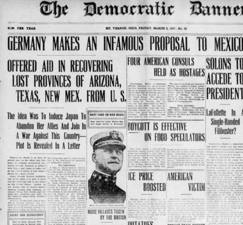 一战时德国人发现电报泄密,认为内奸出在墨西哥,英国人笑岔了气