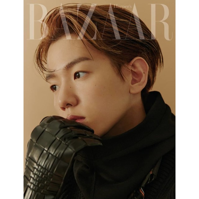 exo吴世勋宣传照,红色皮衣华丽贵气,和粉墨金智秀获同品牌青睐