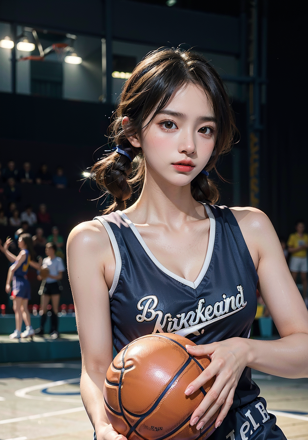 ai绘画-清纯甜美的篮球少女