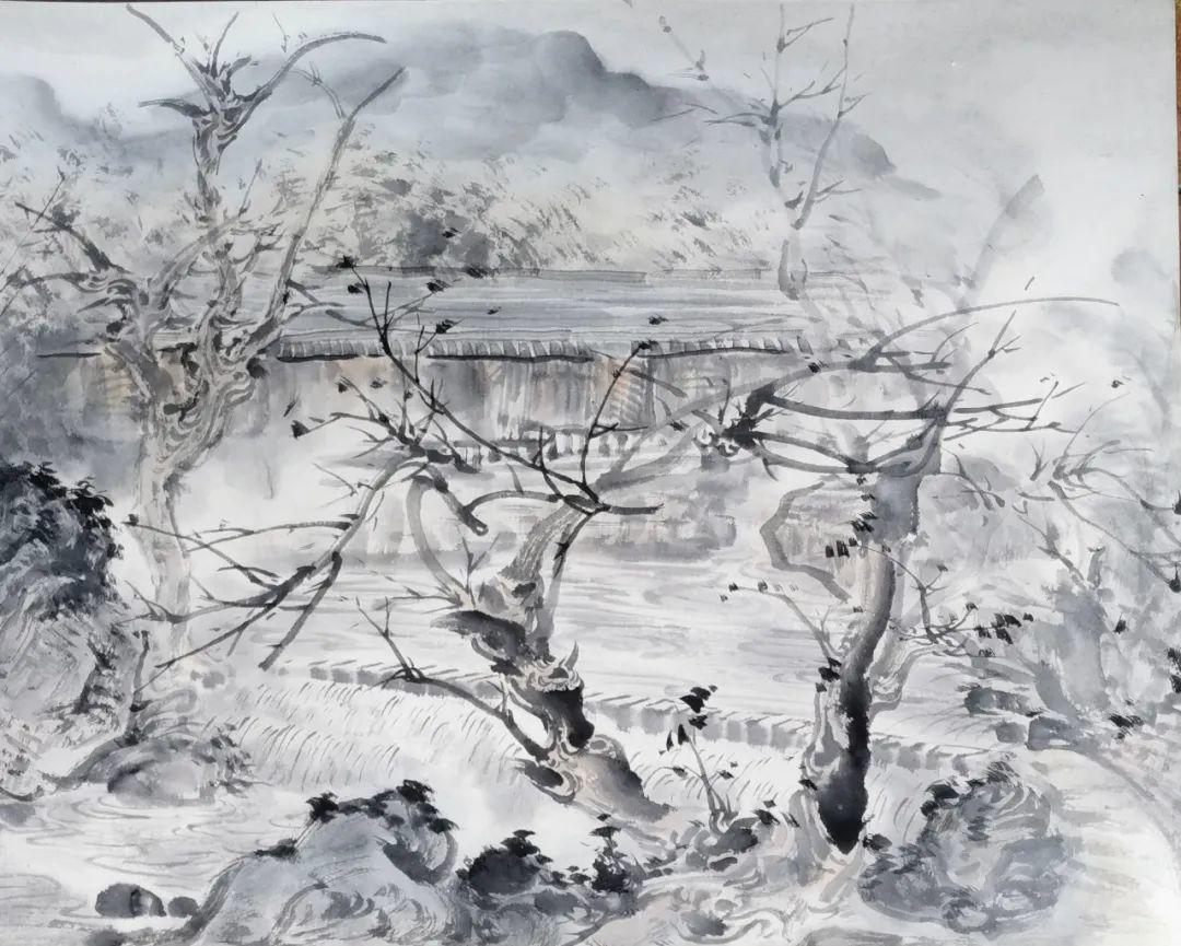 黟县,碧山,何府写生～周逢俊诗书画作品展示(三)