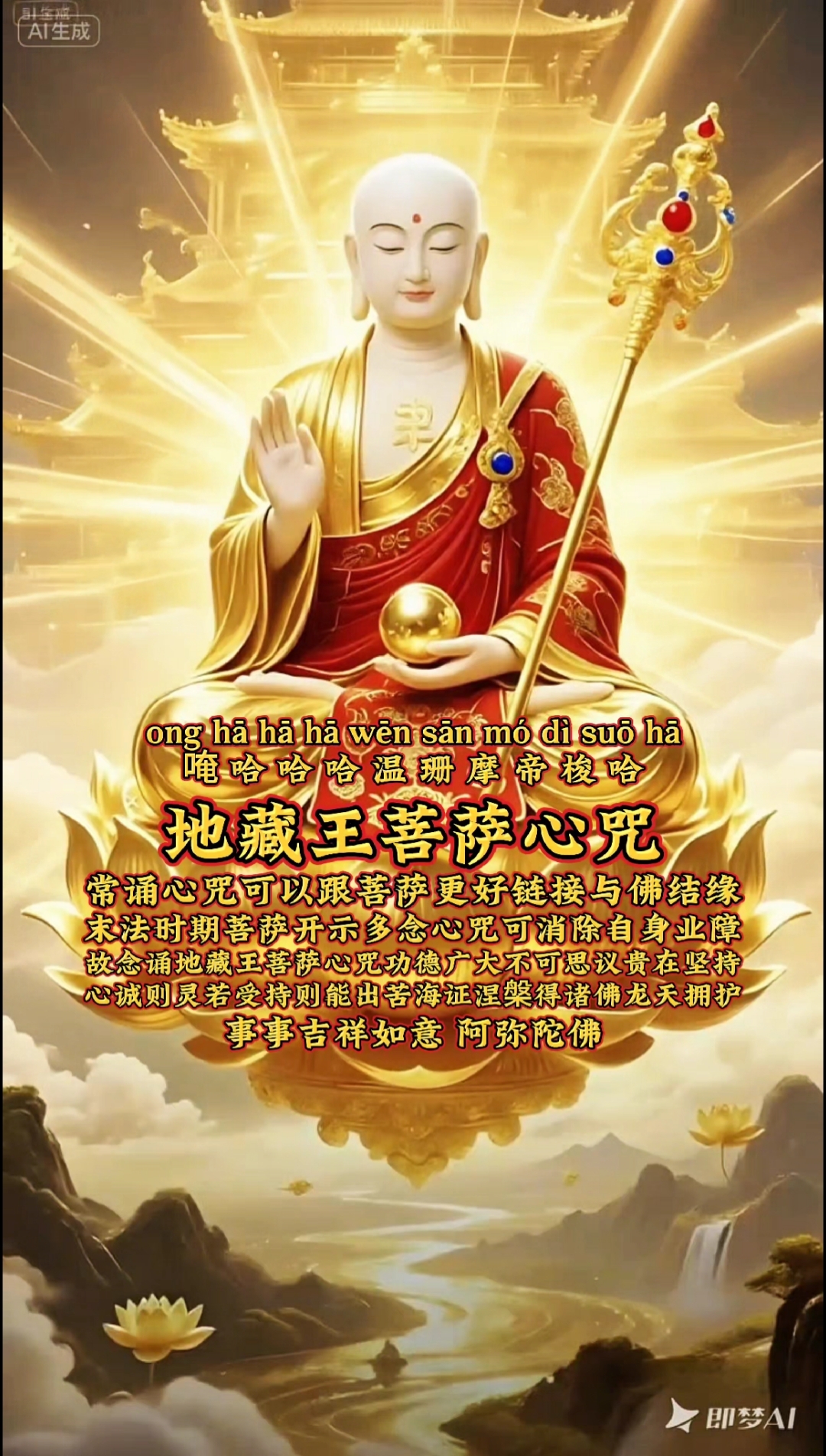 地藏菩萨超度心咒108遍-地藏王菩萨心咒108遍原唱 地藏菩萨超度心咒108遍-地藏王菩萨心咒108遍原唱