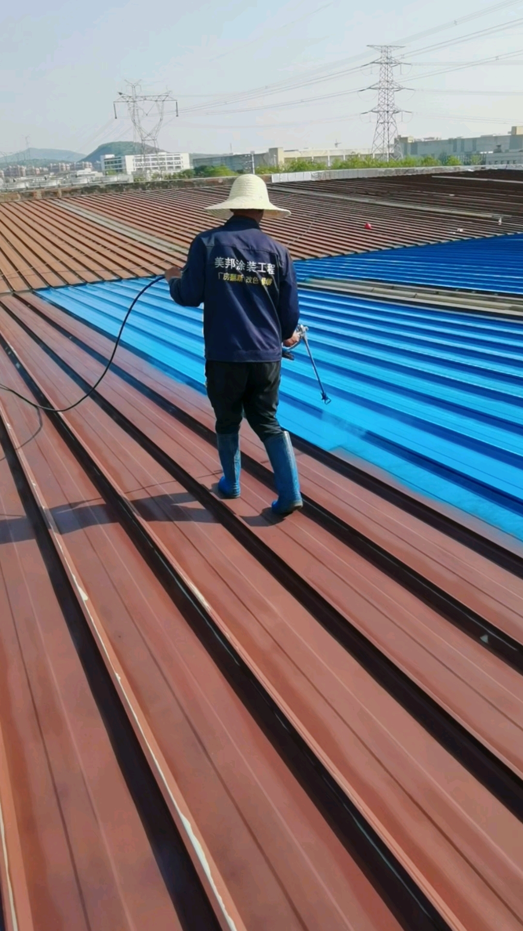 彩钢瓦屋面翻新修复施工喷涂面漆