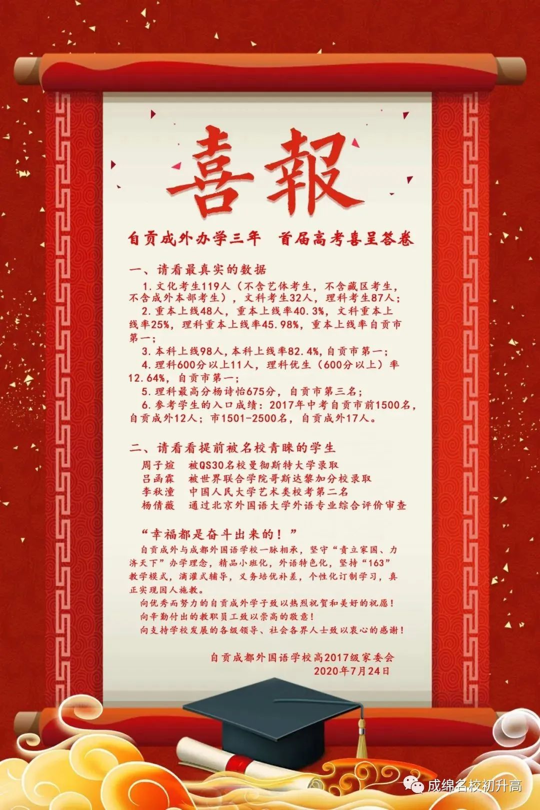 2020四川超百所高中高考喜报最新汇总,来看看你的母校成绩如何?