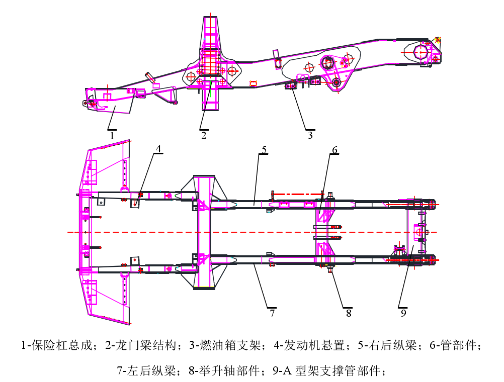 自卸车结构部件解析图图片