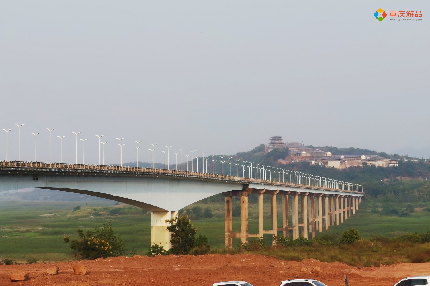 山水桥都,看重庆!广阳岛大桥,江心岛的唯一陆上通道