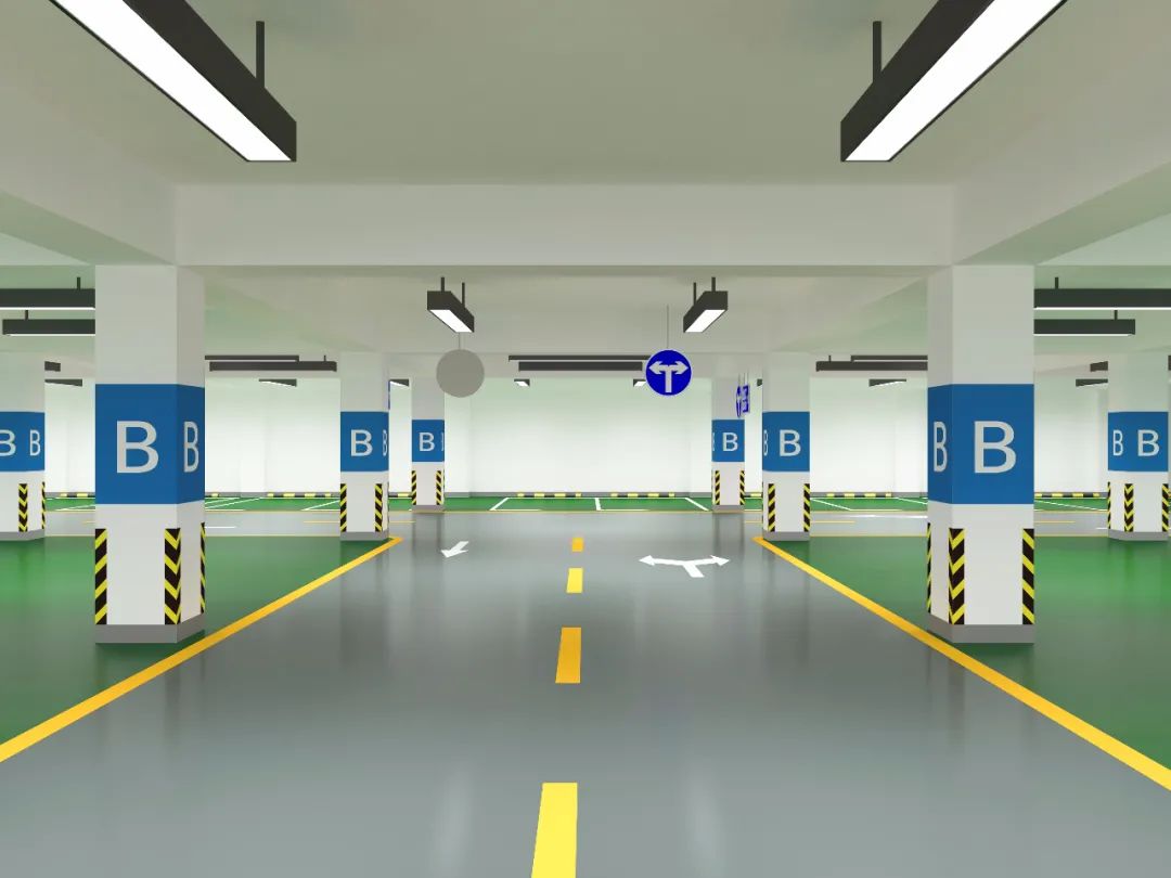 地下停车场规划设计之3d效果图