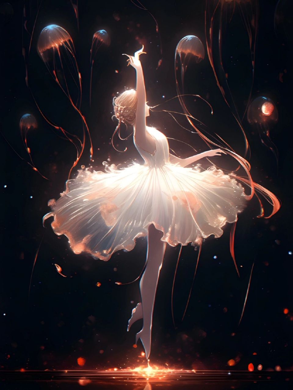ai绘画 | 梦幻芭蕾 美妙旋律优雅的舞蹈 	 关键词:full body