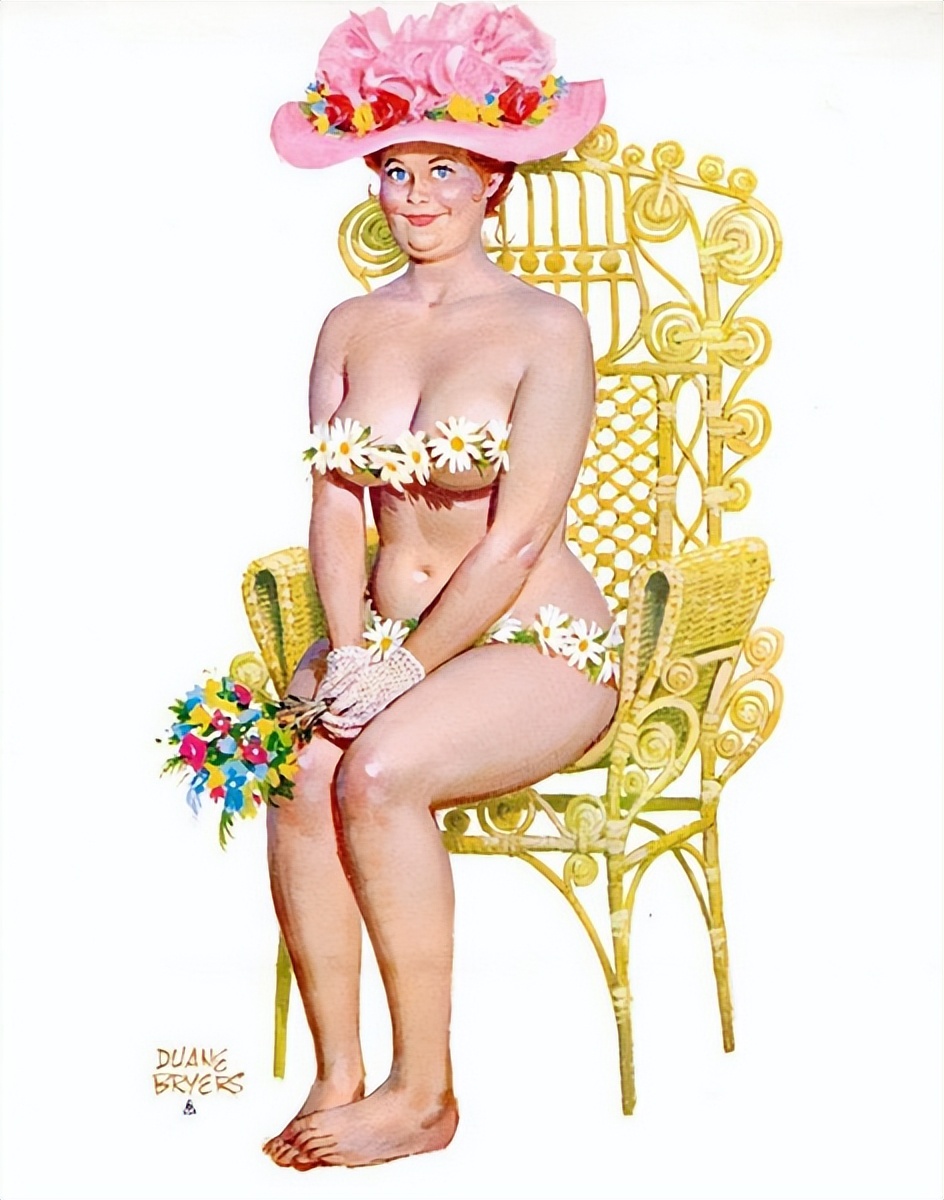 ④胖妞"希尔达hilda"挂历中的性感胖妞,憨态动人︱艺术名画