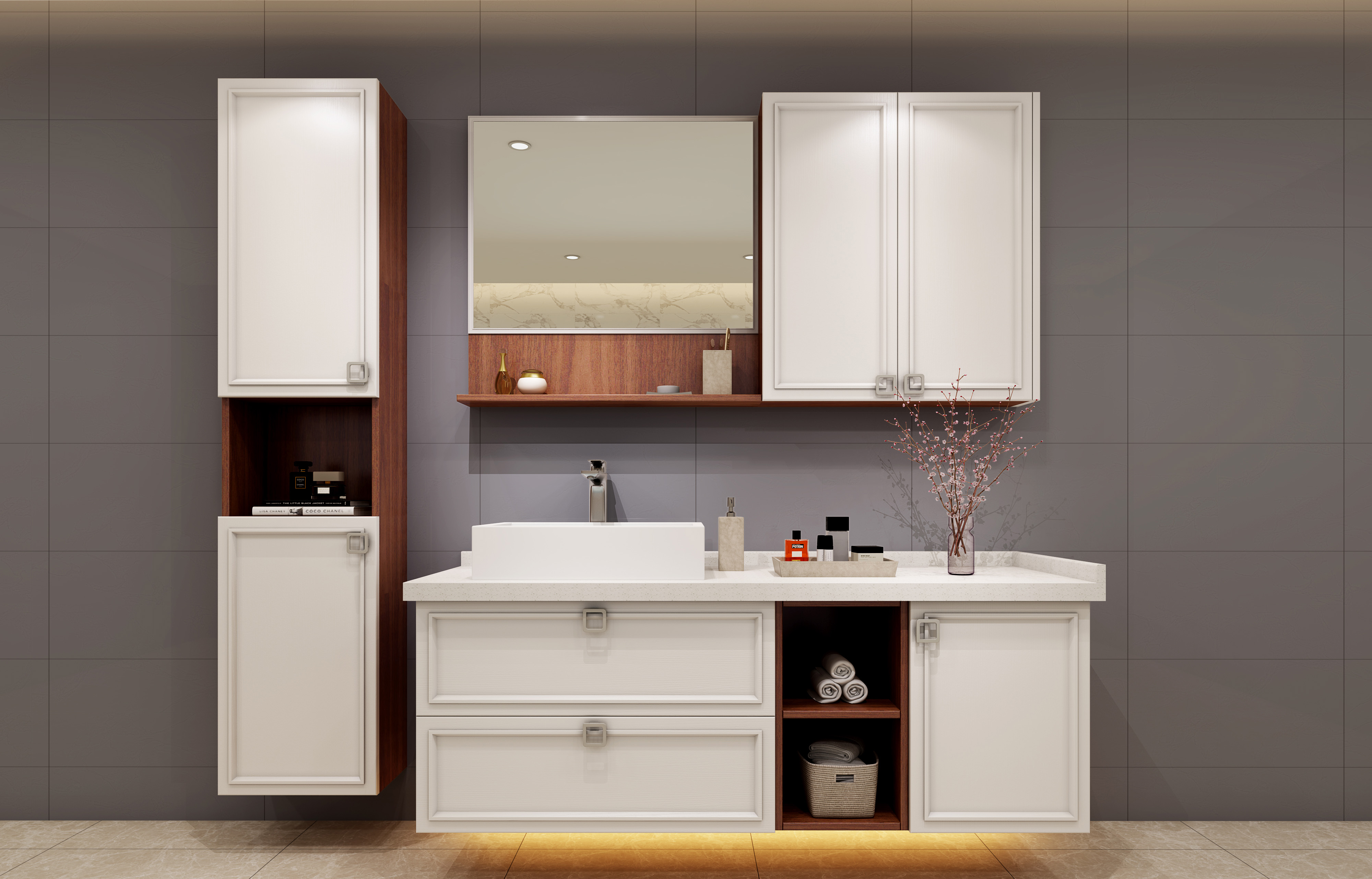 浴室柜要多高,洗脸不会溅湿衣袖?那些为你省钱的安装小知识!