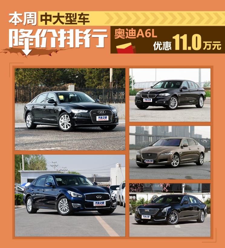 长春保时捷车友会俱乐部奥迪a6l优惠11万 本周中大型车降价排行