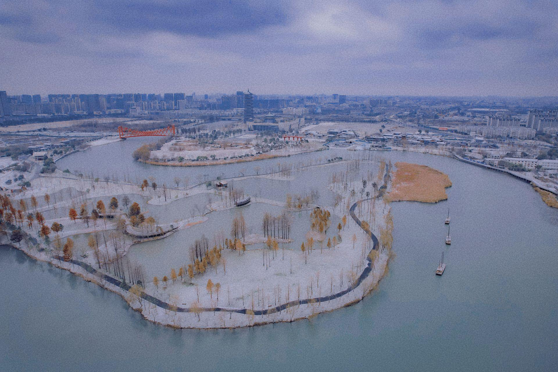 運河眼|揚州:運河三灣 落雪成畫