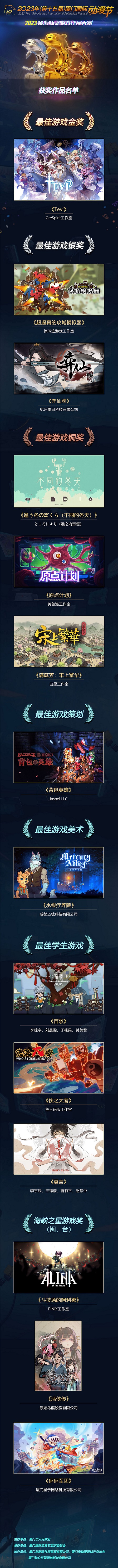 2023年第十五届厦门国际动漫节"金海豚奖"获奖名单揭晓!