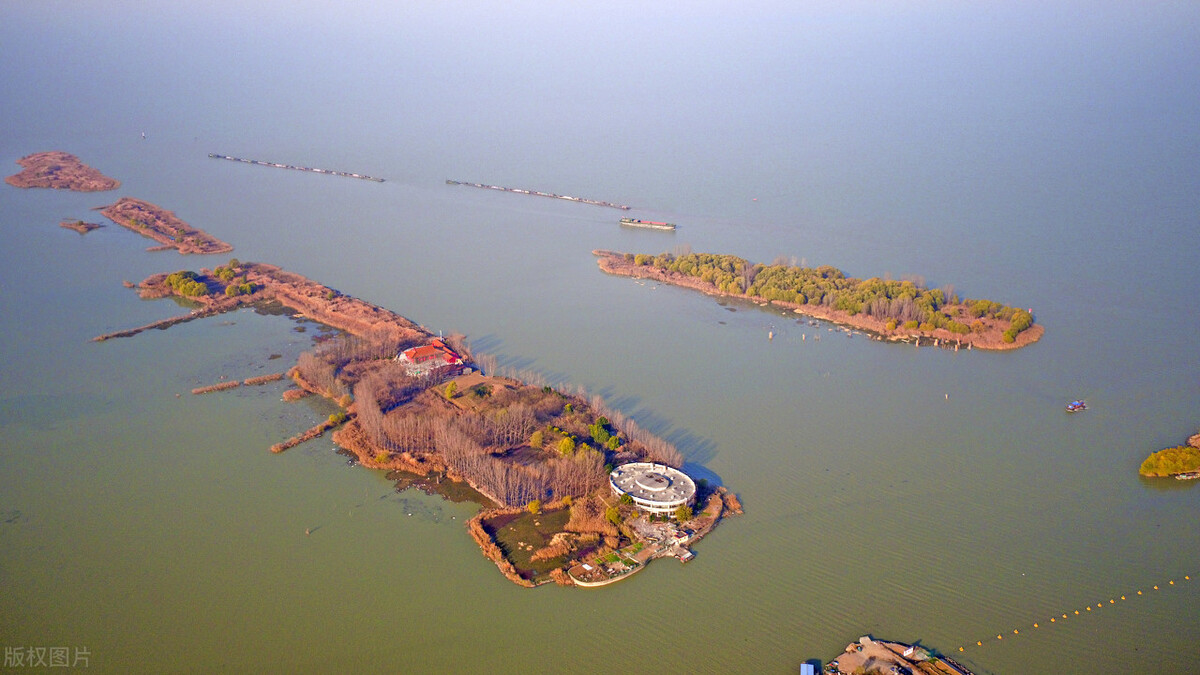 江苏淮安洪泽湖迎来美丽的冬日美景,航拍洪泽湖洪泽区