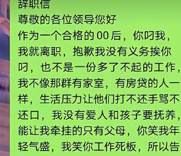 辞职信有人养我了图片