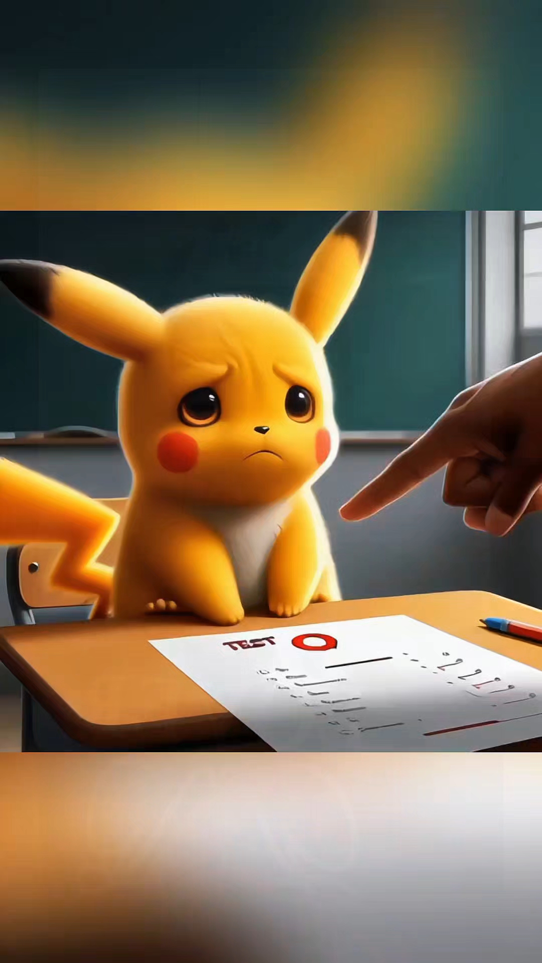 皮卡丘考了零分,好伤心啊,还被妈妈训斥了一顿