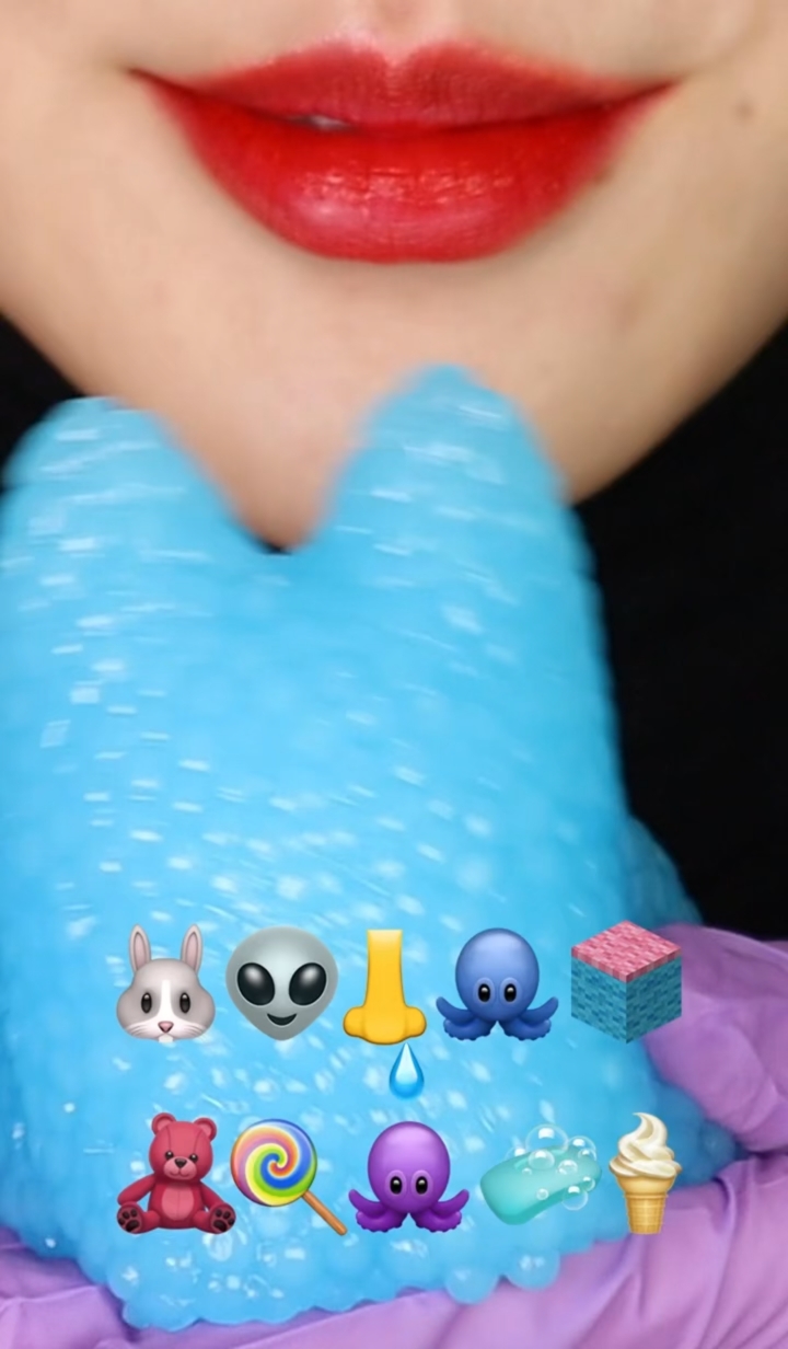 星系食品asmr木薯珍珠asmr表情符号食物