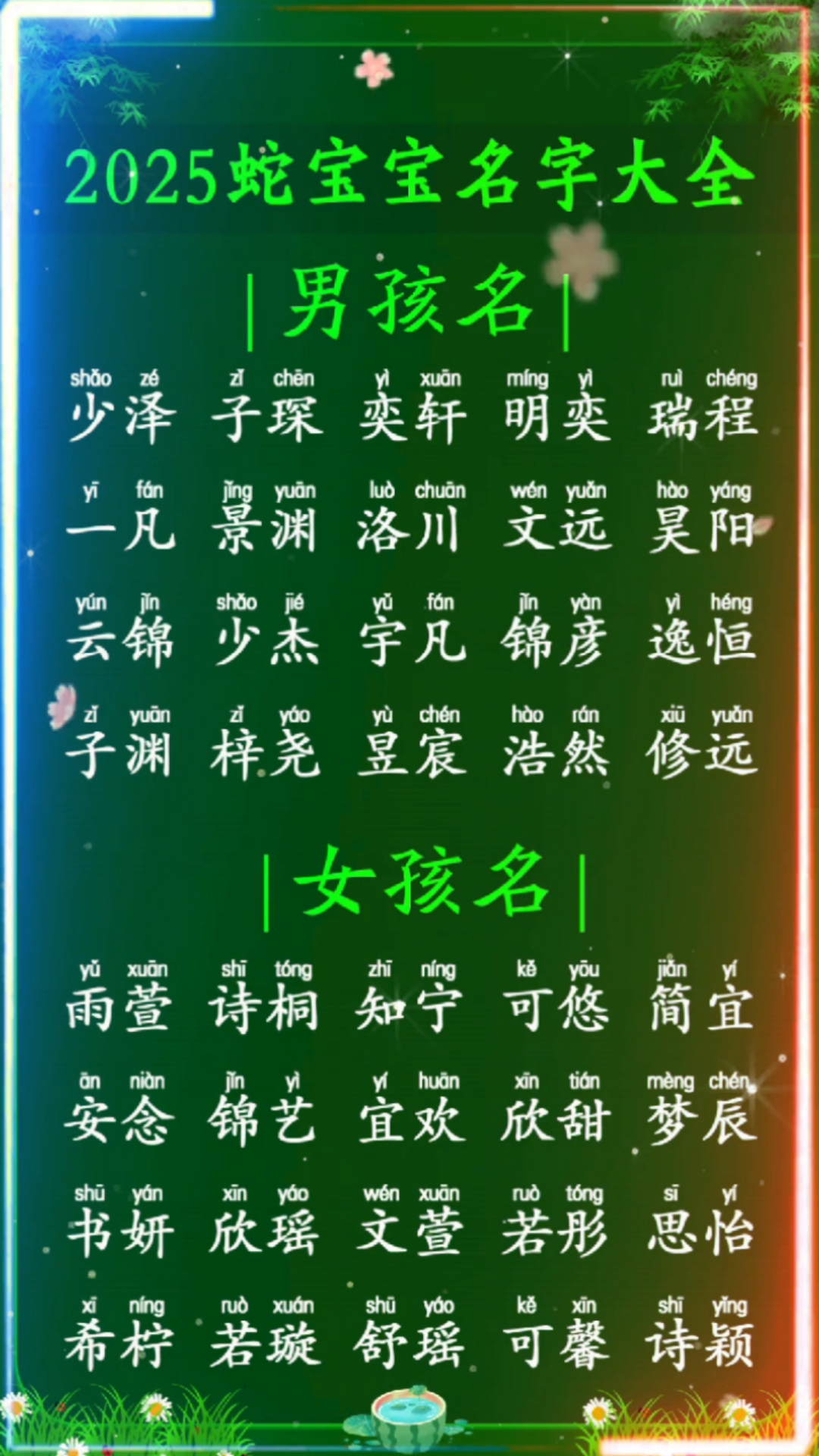 2025蛇宝宝名字大全