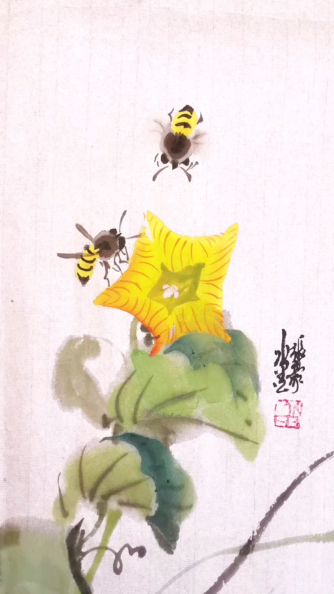 画画勤劳的小蜜蜂上班啦
