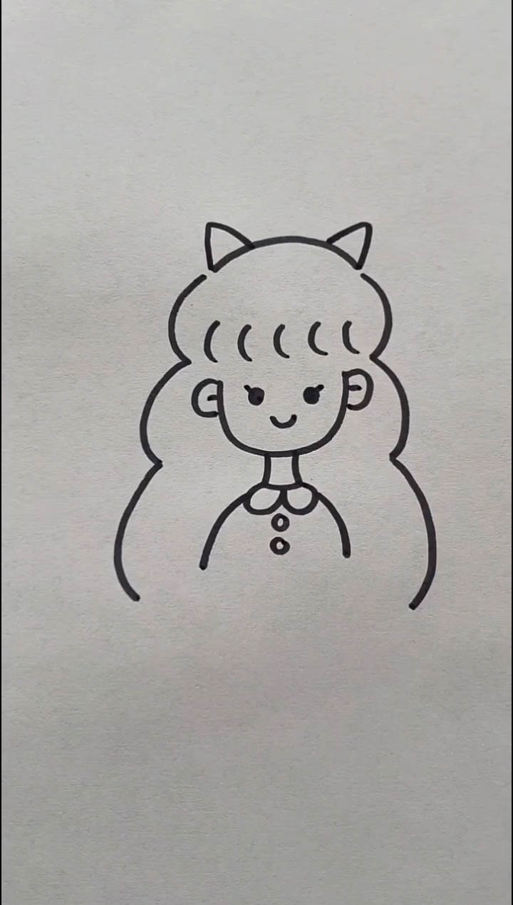 今日画一个长发及腰的女孩