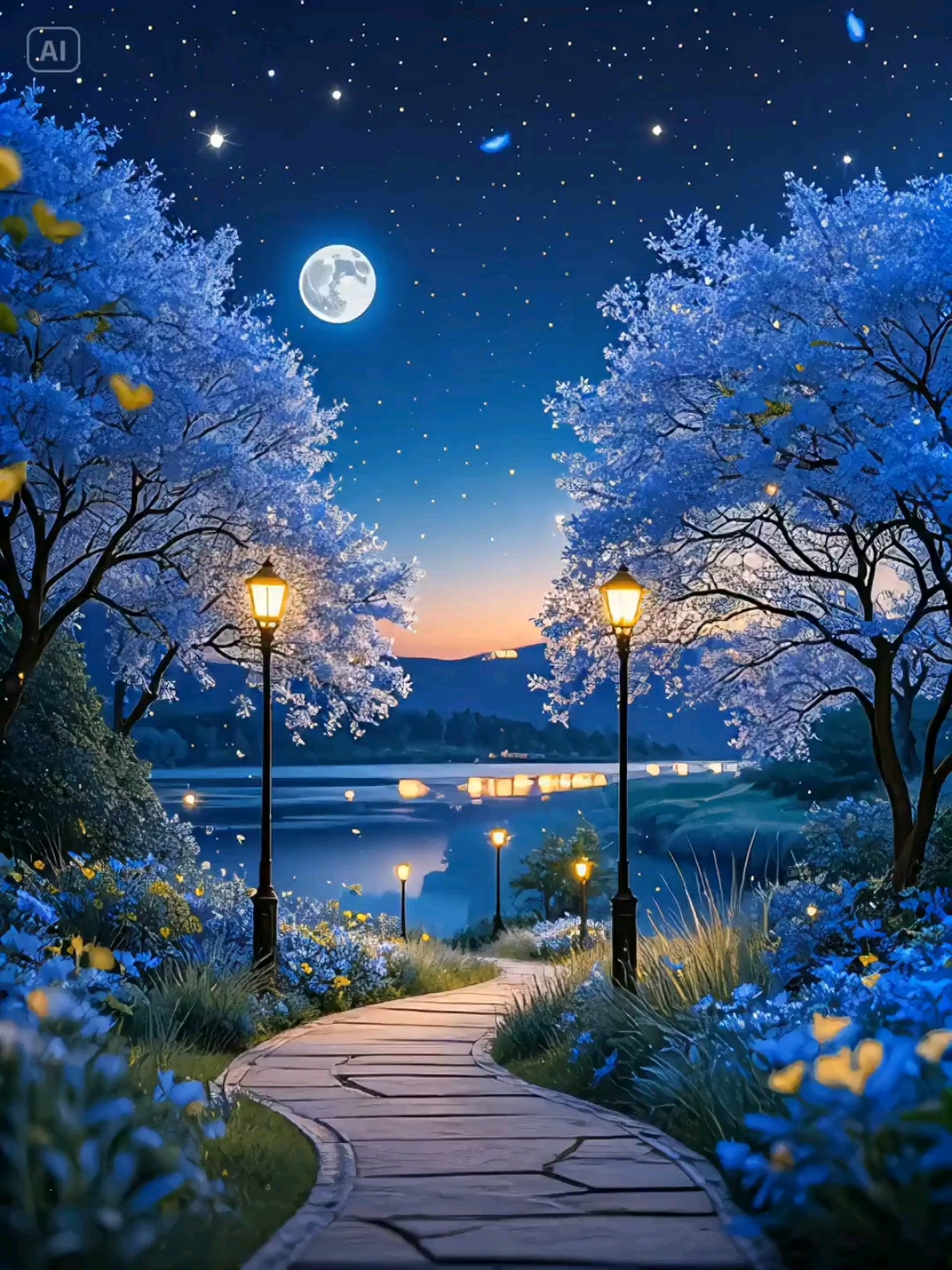 宁静的治愈系夜景,繁星点点布满夜空