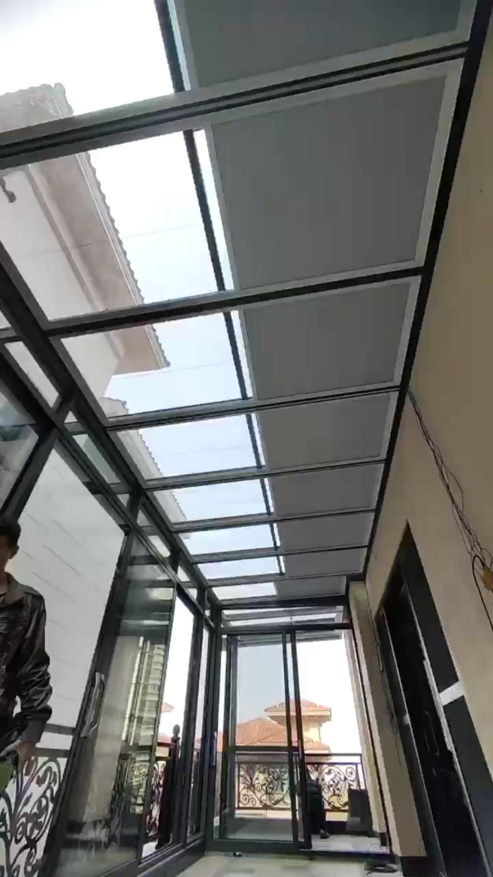 阳光房电动蜂巢帘隔热遮阳蜂巢帘视频