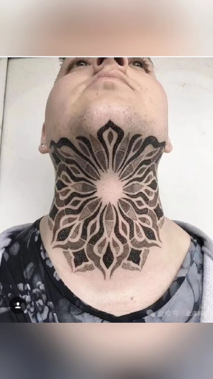 一组颈部纹身艺术图案欣赏