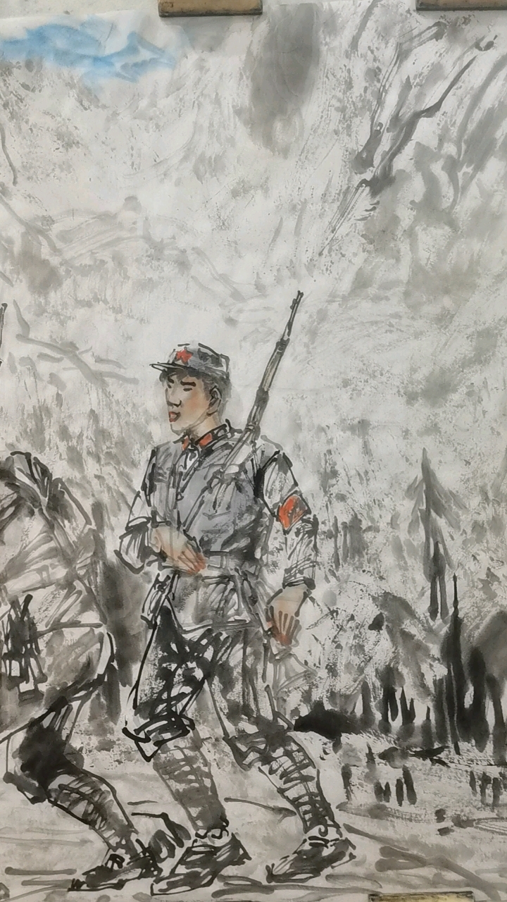 《翻过雪山》著名画家丁彩高
