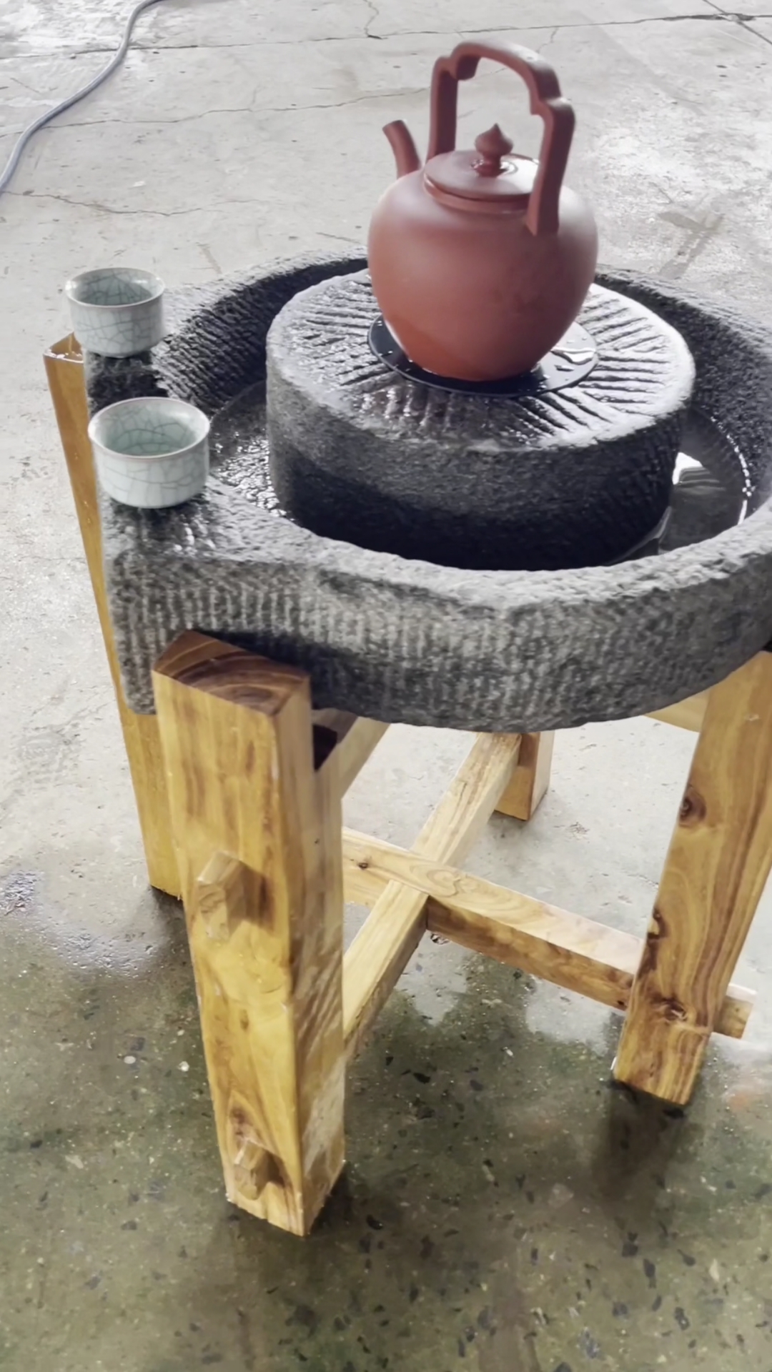 老石磨手工制作煮茶炉