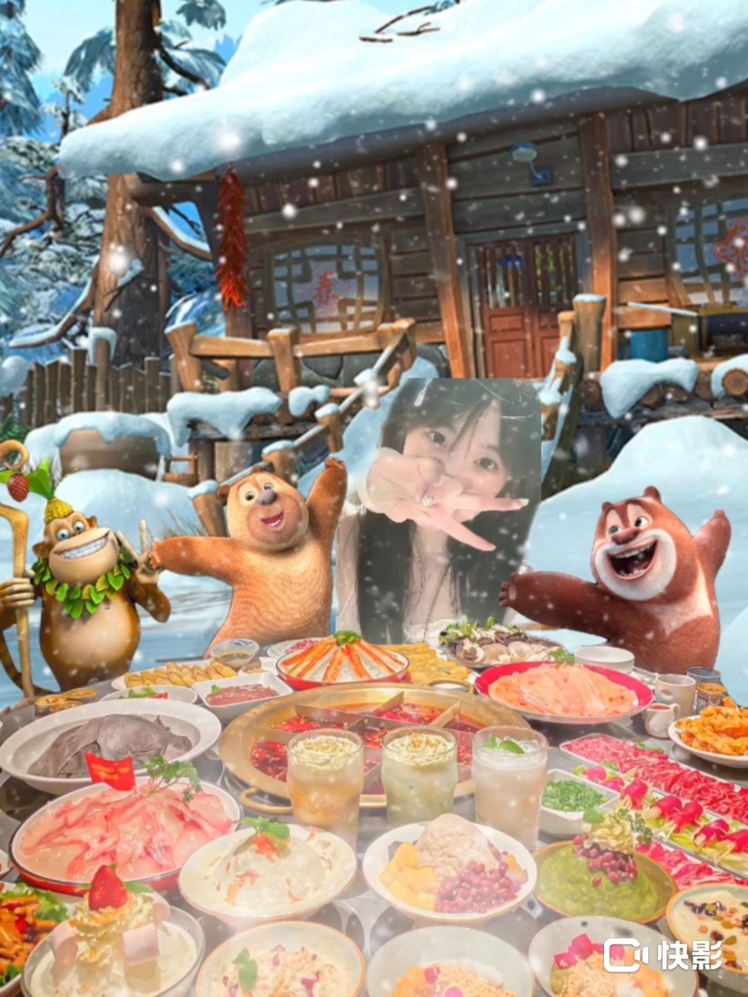 和动物们去光头强家吃火锅啦