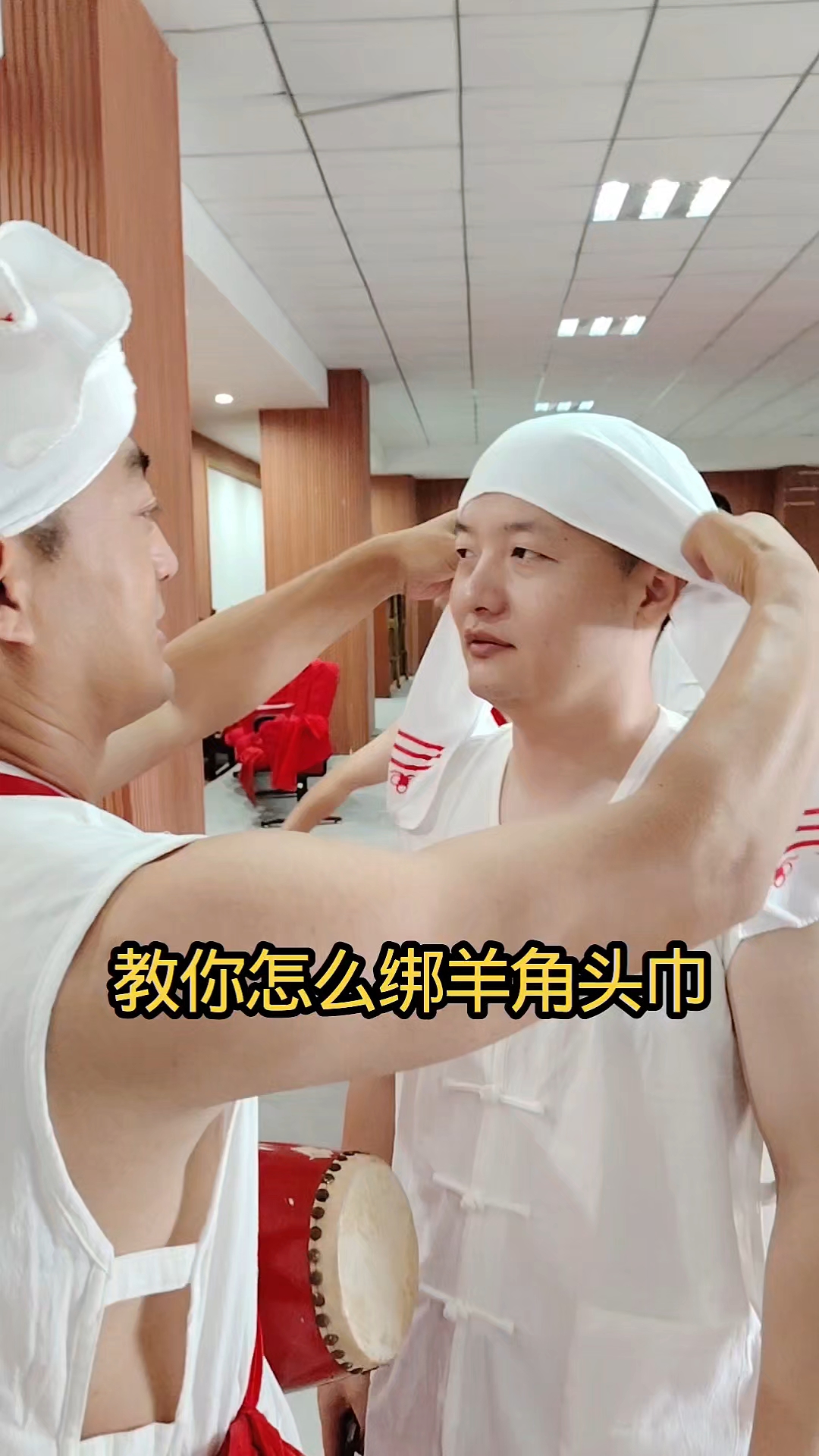 教你怎么绑羊角头巾,安塞腰鼓贾云