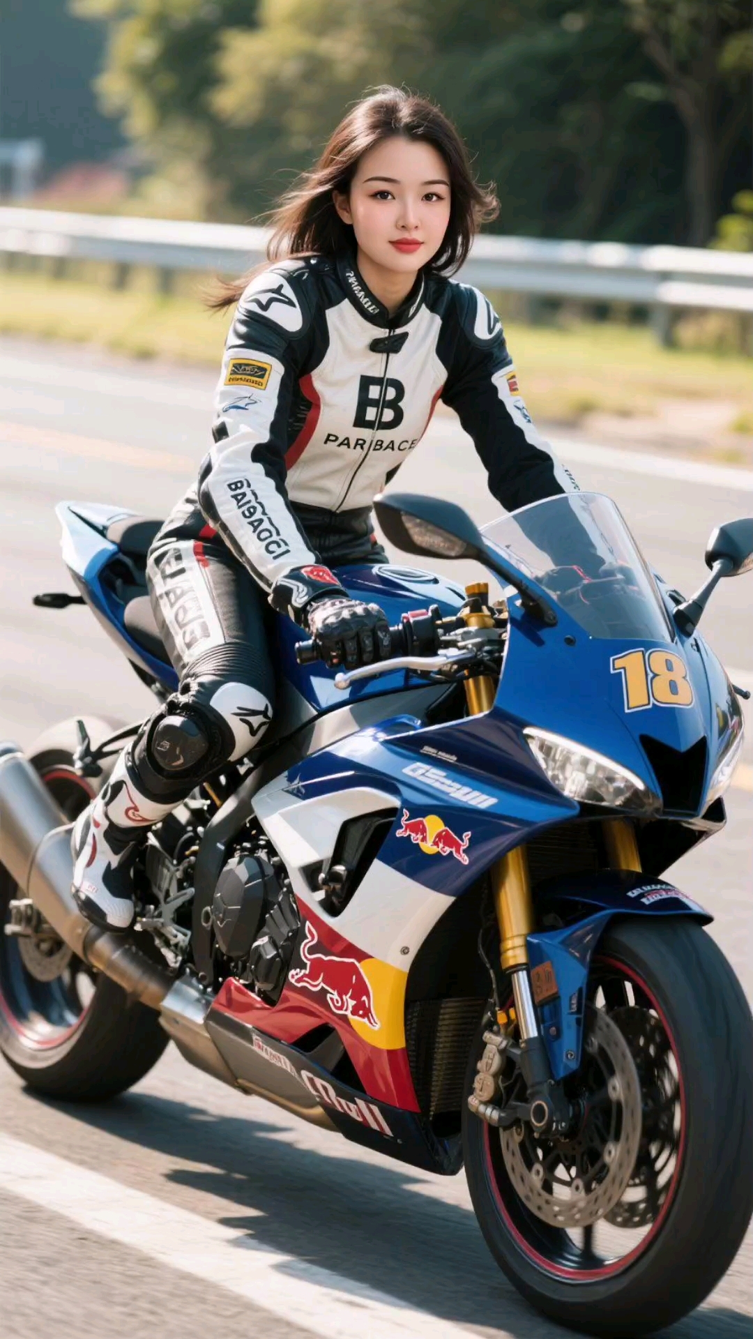 美女摩托车赛手