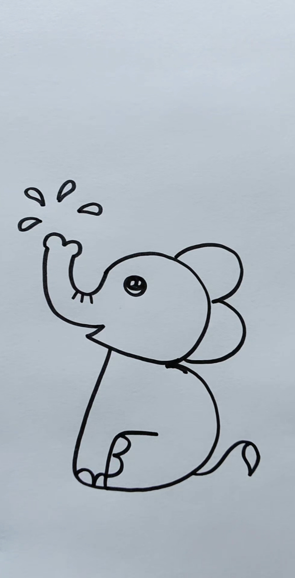 用数字简笔画小象