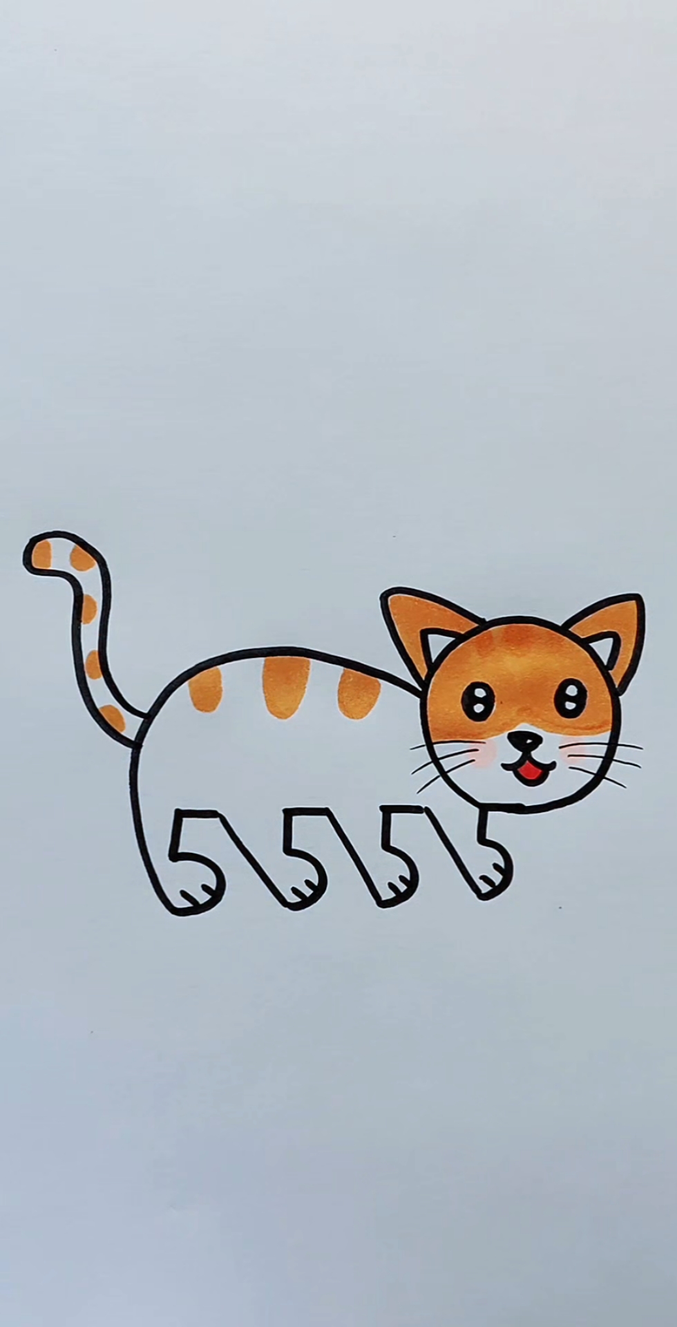 猫简笔画 彩色 画法图片