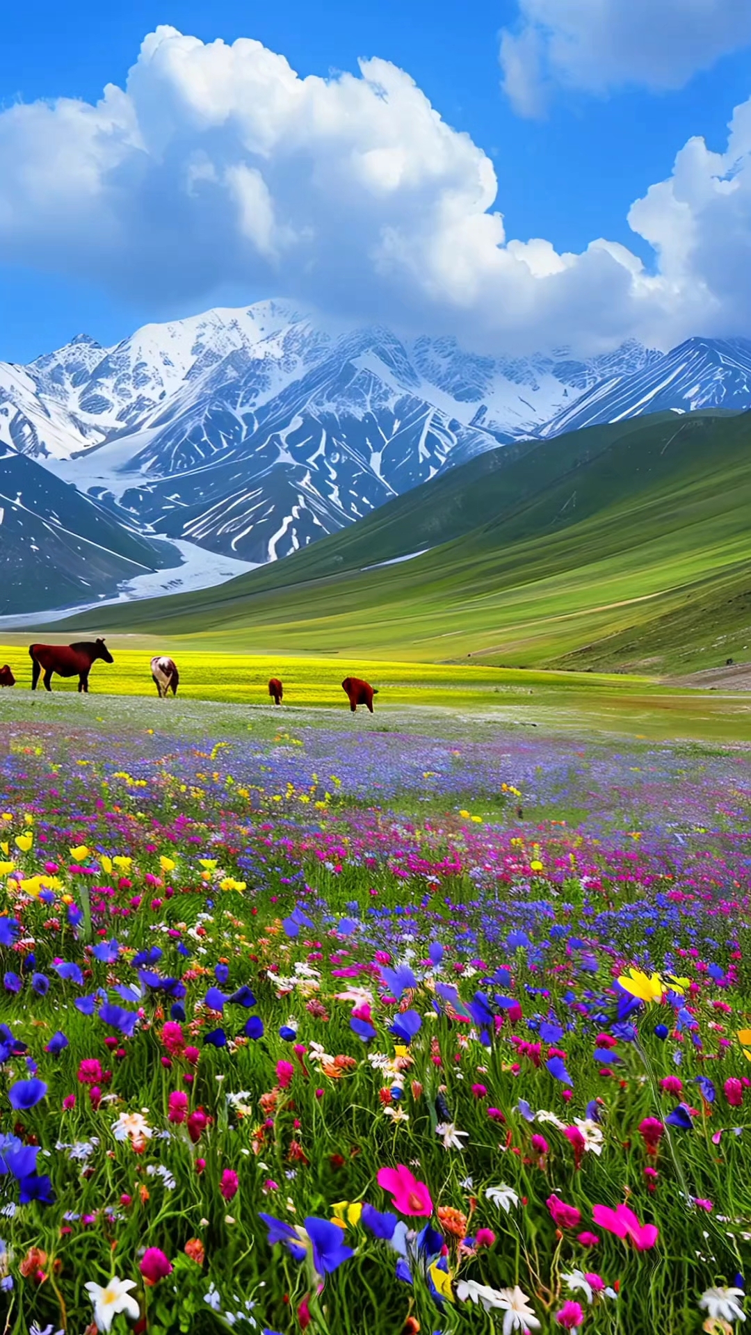 新疆: 辽阔的草原,风景很美,犹如梦幻神话