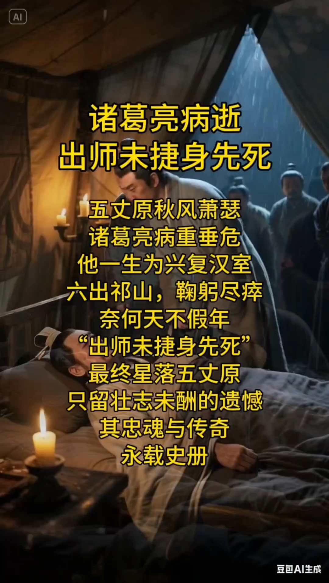 诸葛亮的悲壮一生,永载史册!