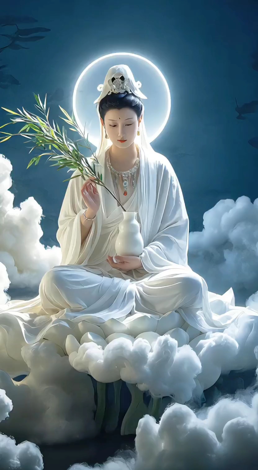 南无观音菩萨赐福,愿你好运连连,吉祥如意,心想事成