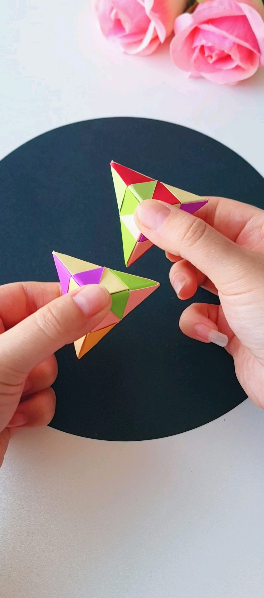 教你折一个可以变型的立体三角形,解压又好玩!