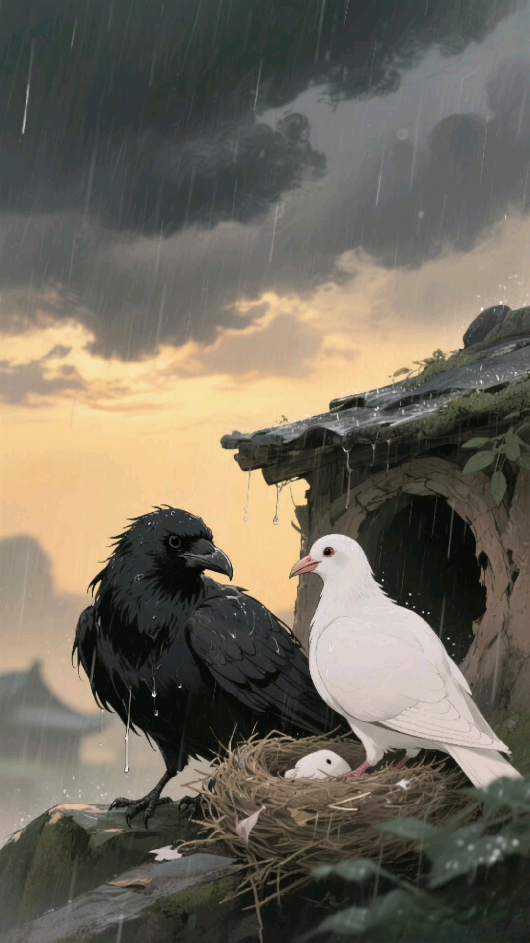 孩子太单纯善良就讲白鸽与乌鸦的故事