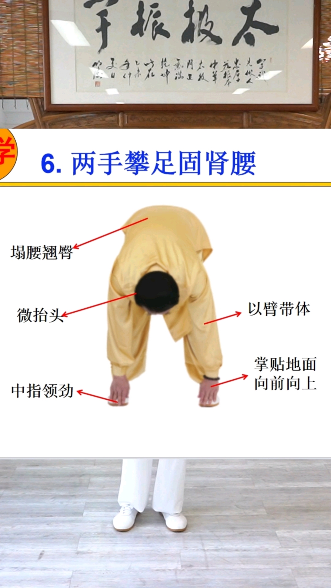 两手攀足固肾腰,八段锦动作分解教学