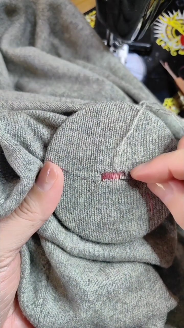 衣服有破洞,修补针法,完美如初,简单