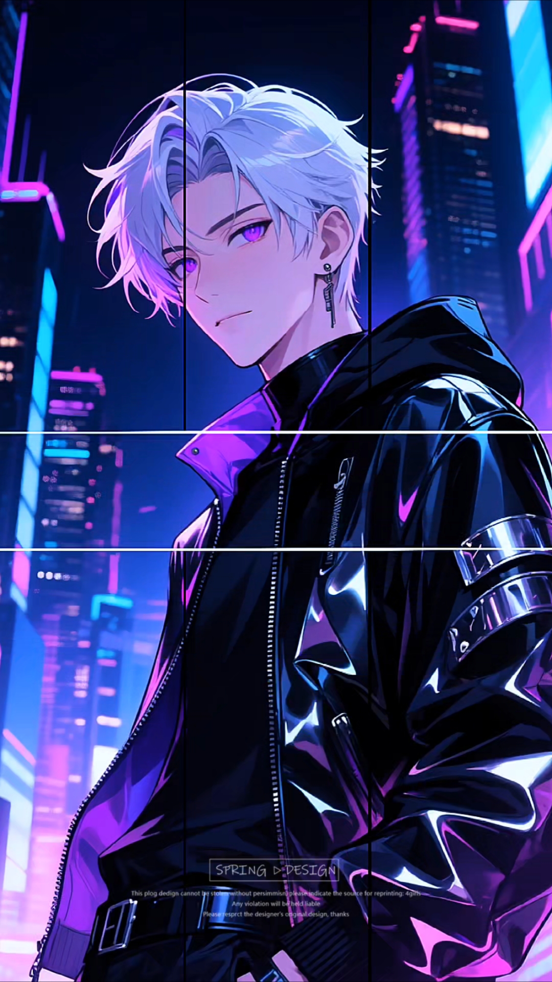 二次元男生赛博风炫酷海报