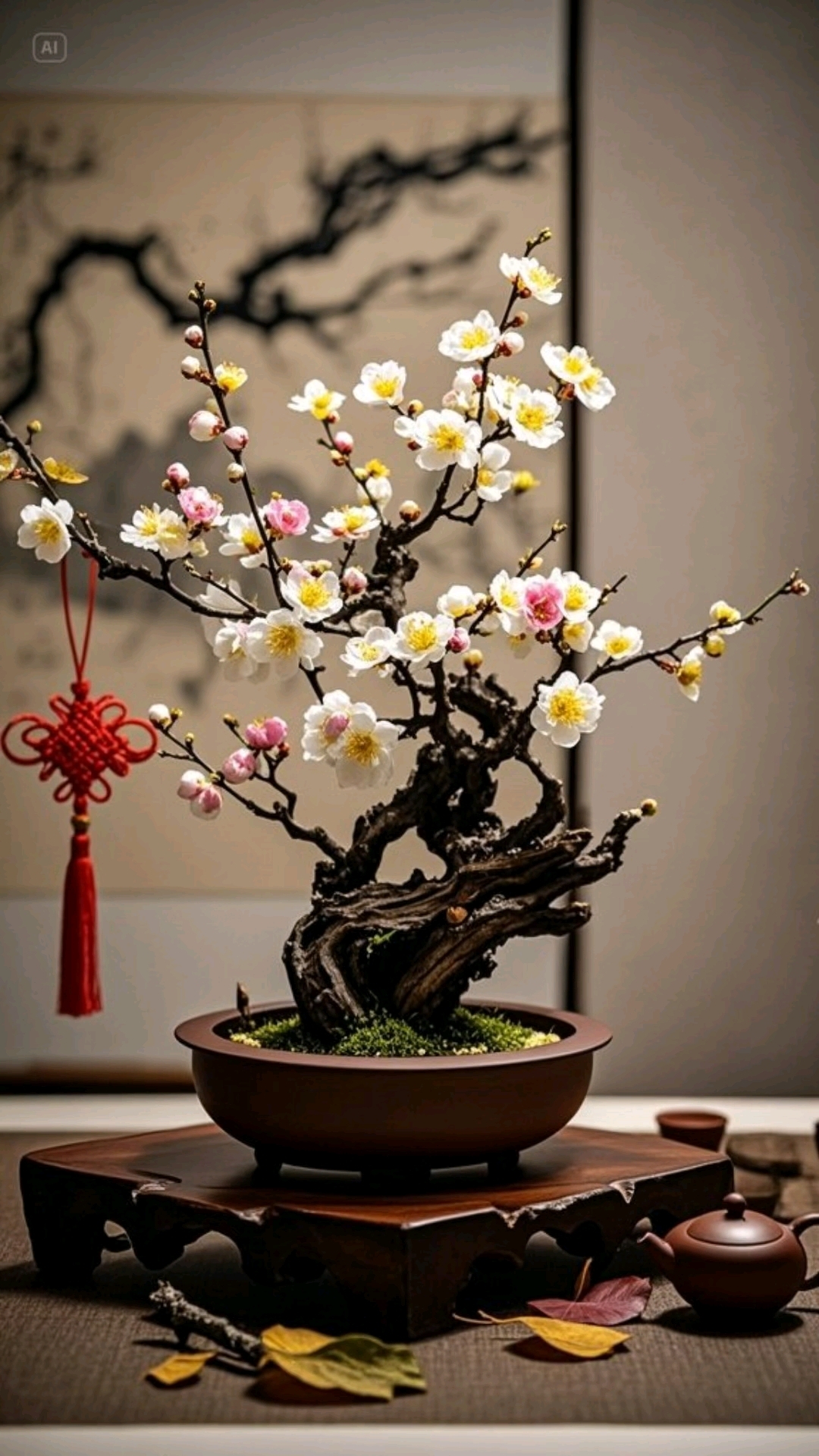 梅花老桩盆景 怪庄