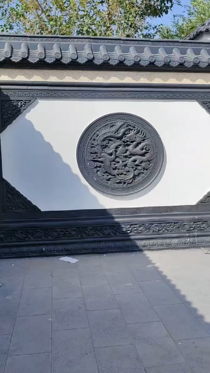 自建影壁墙围墙一体瓦装饰