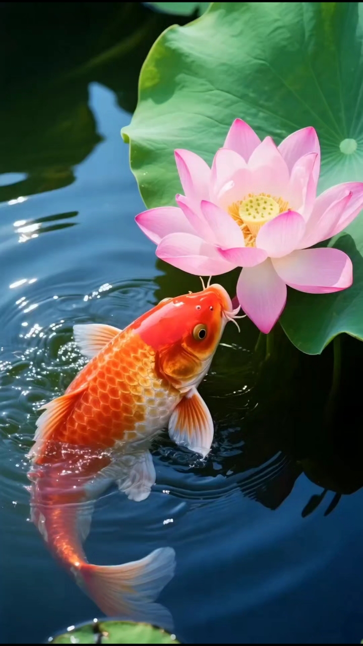 看见鱼咬莲花的人都能好运连连!成功上岸!