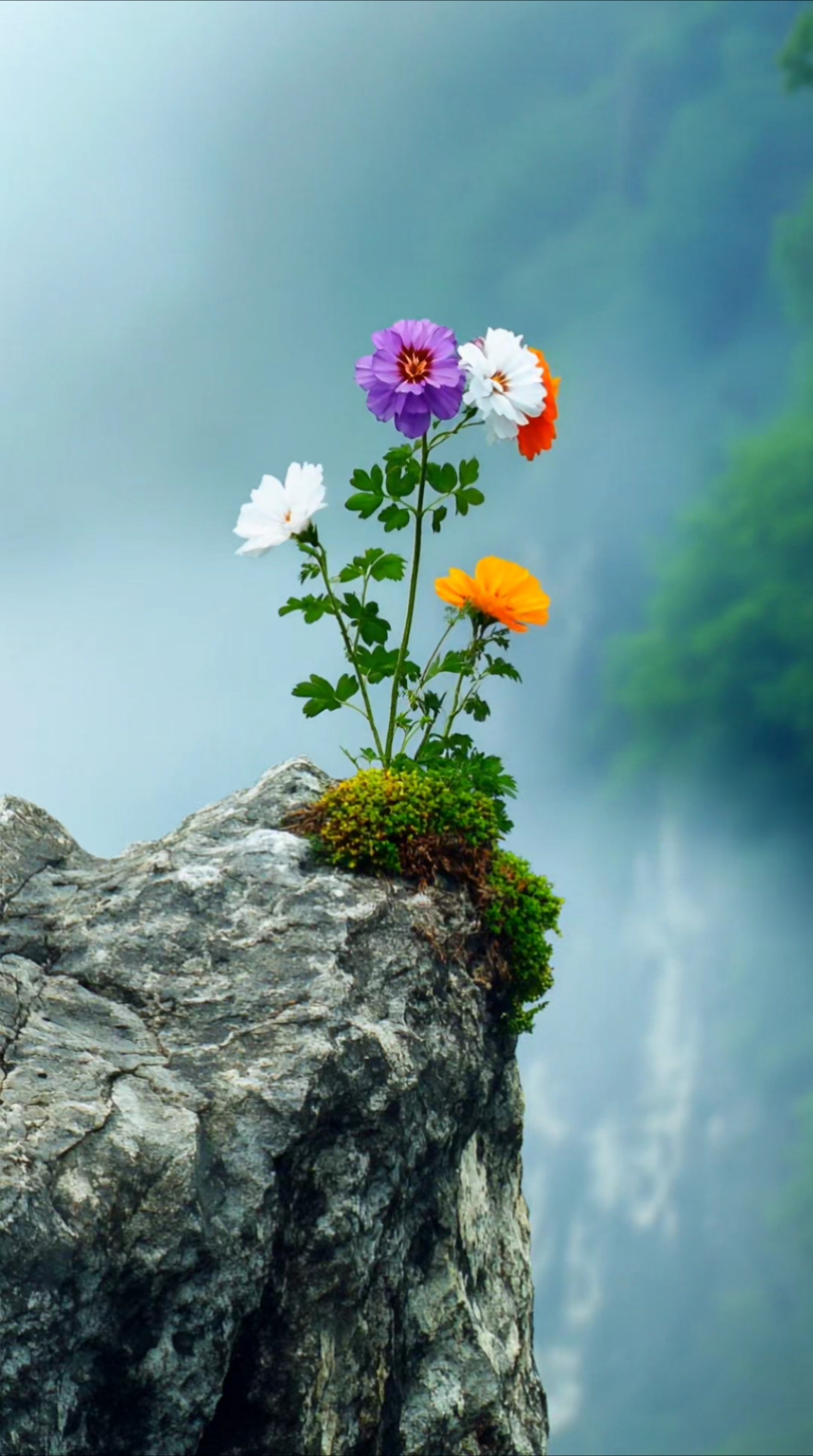 石缝隙之中绽放的花