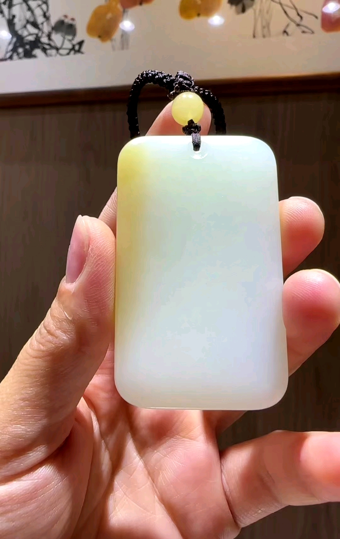 【糖白玉平安牌】极品天地糖,新疆且末糖白羊脂玉!老坑细料