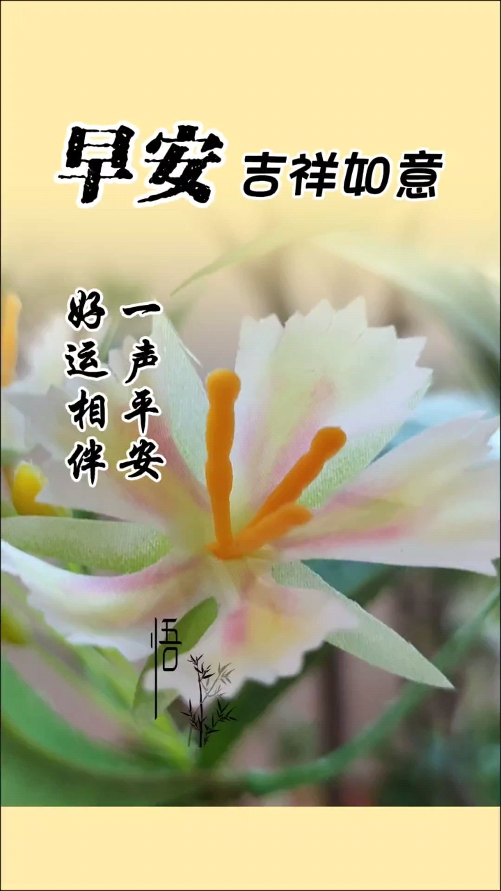 早安,吉祥如意,一声平安,好运相伴