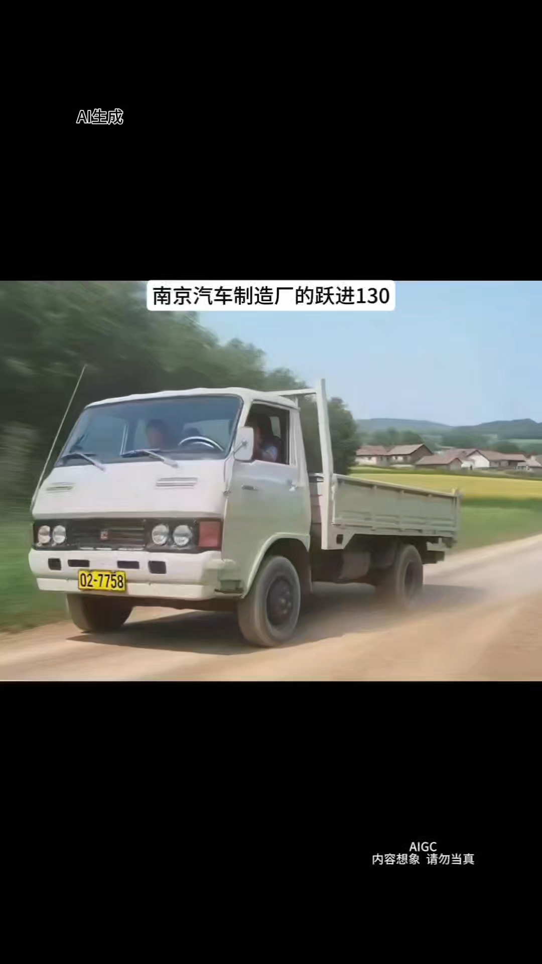 南京汽车制造厂"跃进130"卡车驰骋乡间路