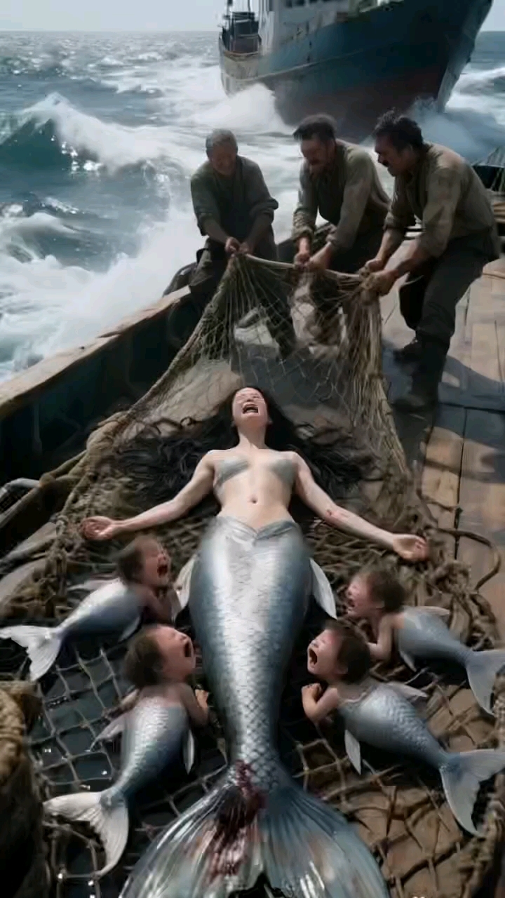 美人鱼在深海被渔民抓到